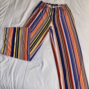 Loose stripped pants